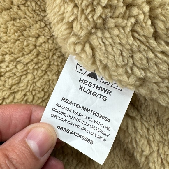 Wrangler Shirt Mens XL Red Plaid Sherpa Lined Shacket Button Up - Picture 4 of 10